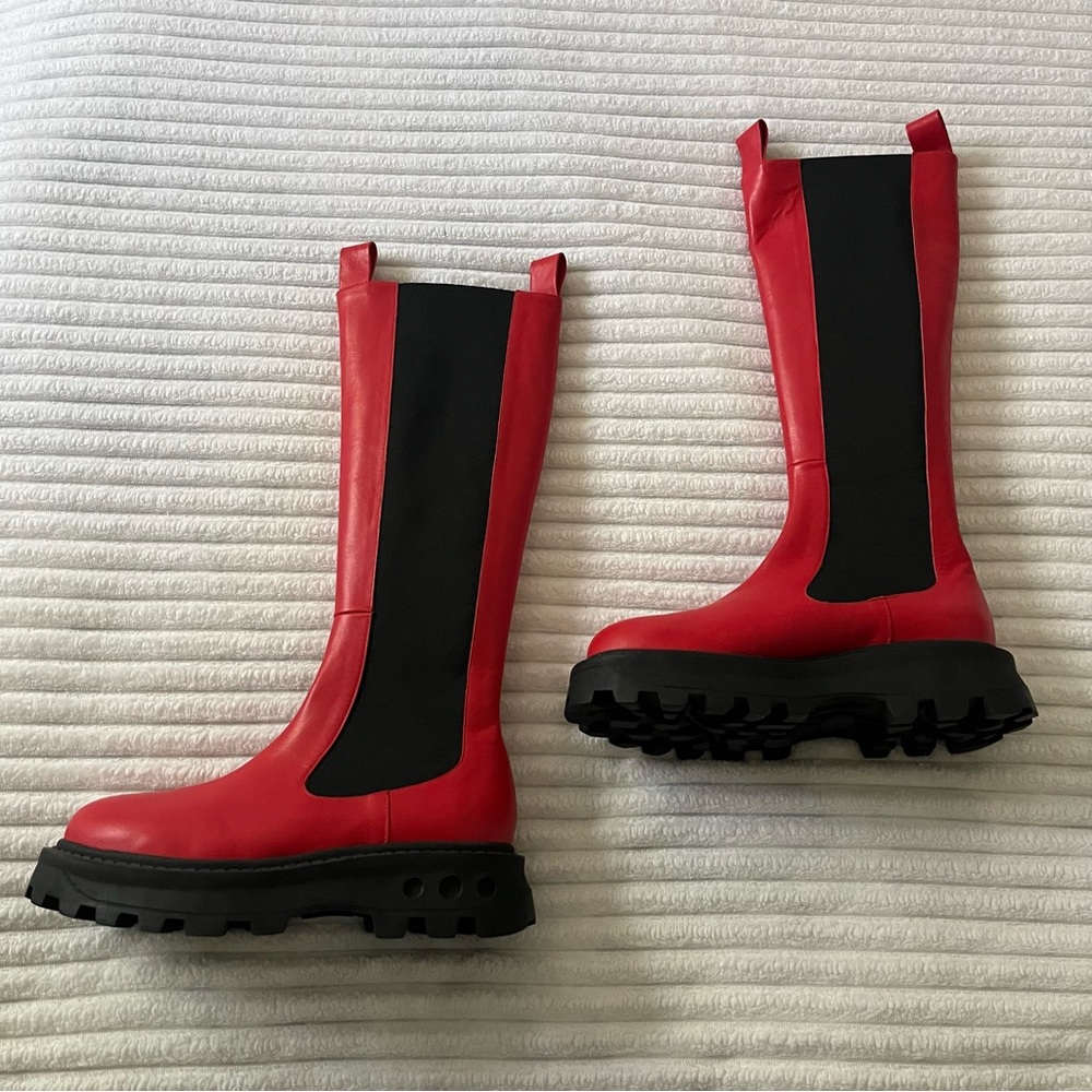 NEW Simon Miller Red Tall Boots - Picture 2 of 8